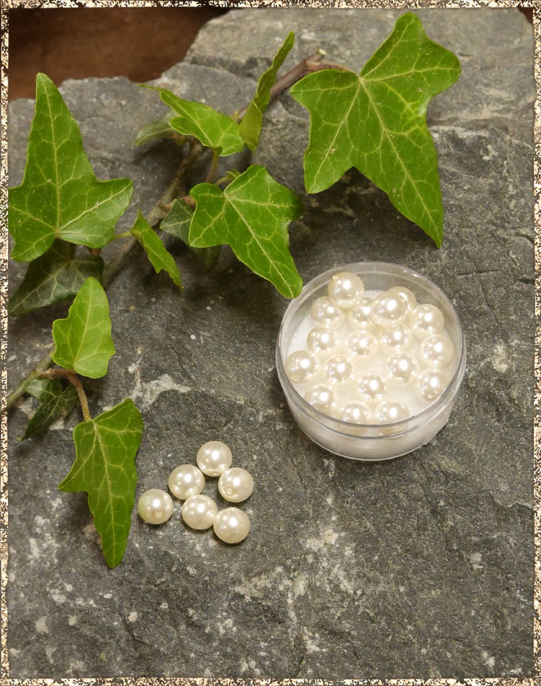 Perlen elfenbein 8 mm
